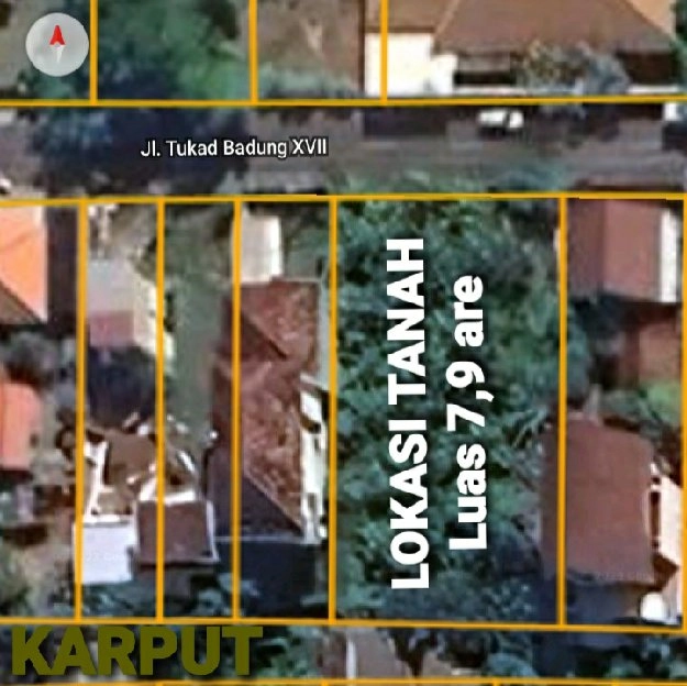 Dijual 7,9 are, Jl. Tukad Badung Renon Denpasar Selatan