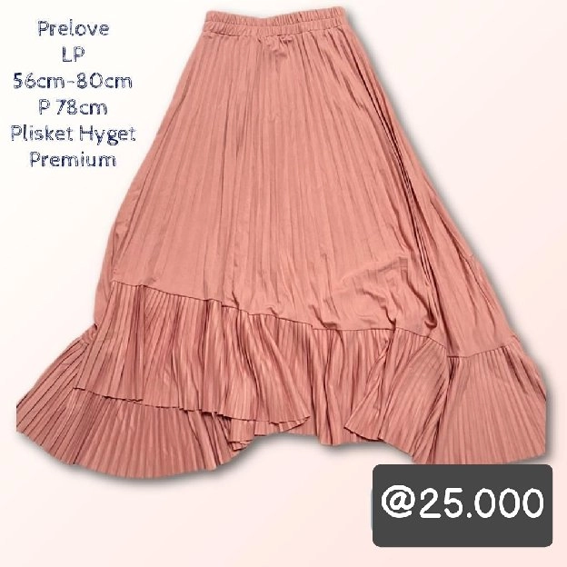 Prelove Rok Plisket Midi Premium 1x Pakai