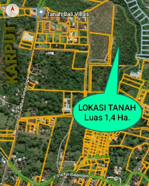 Dijual 1,4 are, Jl. Tundun Penyu Dipal Pantai Balangan Kuta Selatan