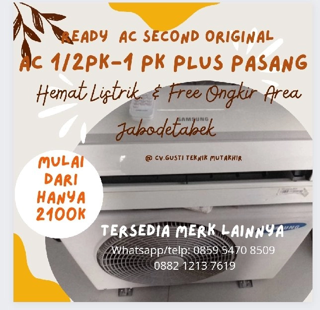 Ac Samsung 1/2pk plus pasang Terima dingin dan beres Garansi Pasti Dingin