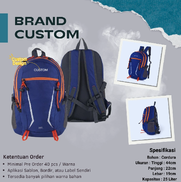 Custom-Tas Backpack Pria