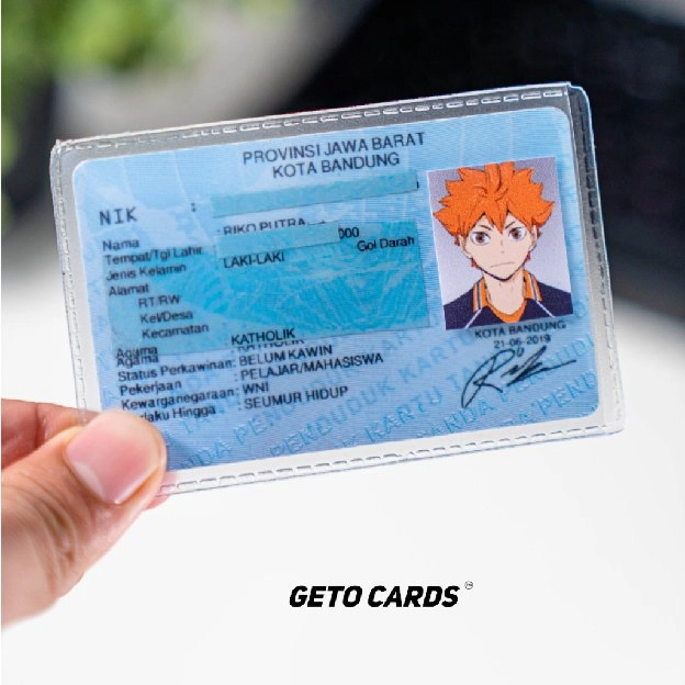 Sampul Pelindung Kartu Anti Gores Untuk KTP ID CARD Design Anime Kartun