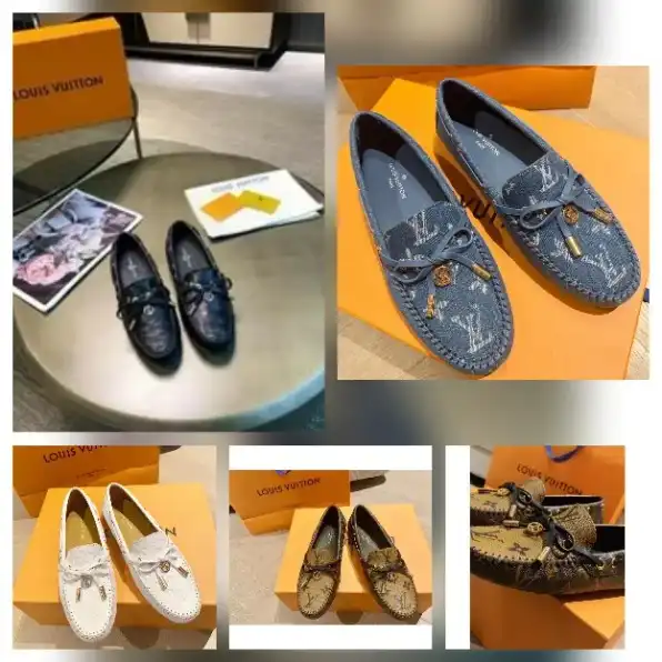 Sepatu loafers wanita louis vuitton lv peas shoes