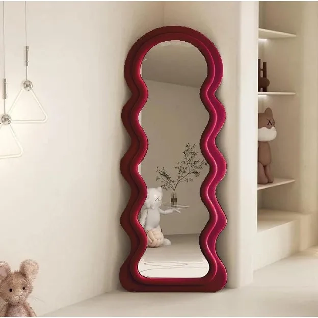 Cermin Aesthetic / Cermin Estetik / Irregular Wavy Mirror / Standing Mirror Aesthetic / Standing Mir