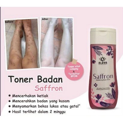 Toner Badan Whitening Aleya Penghilang Bekas Luka Toner Pemutih Kulit Saffron Toner Glowing Bpom I I