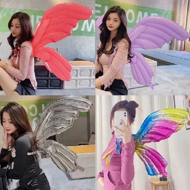 Macaron Color Butterfly Foil Balloon Butterfly Fairy Wing Balloons Sayap Balon Gadis Tema Kupu-Kupu 