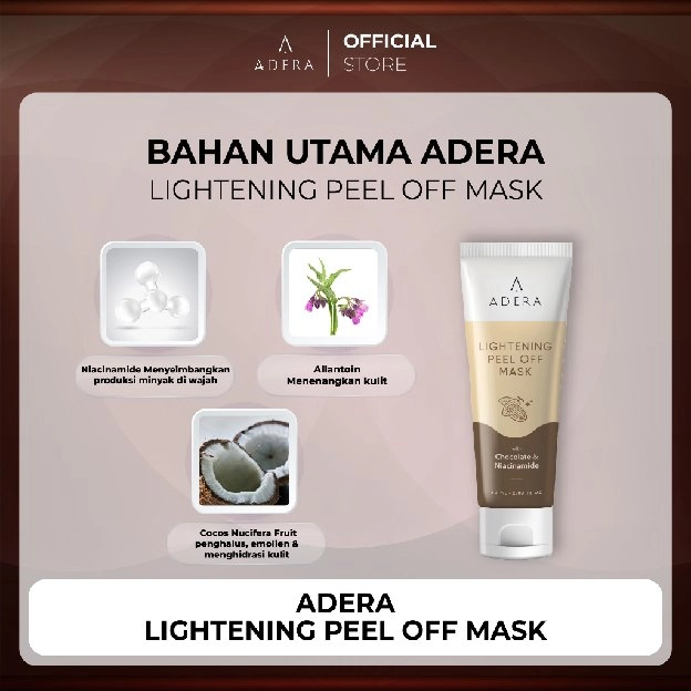 ADERA LIGHTENING PEEL OFF MASK / MASKER ADERA FLEK HITAM ORI / ADERA MASKER WAJAH ANTI FLEK