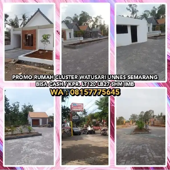 DIJUAL RUMAH CLUSTER DI WATUSARI UNNES SEMARANG. BISA CASH / KPR.LT120 LB27 SHM IMB.WA: 08157775645*