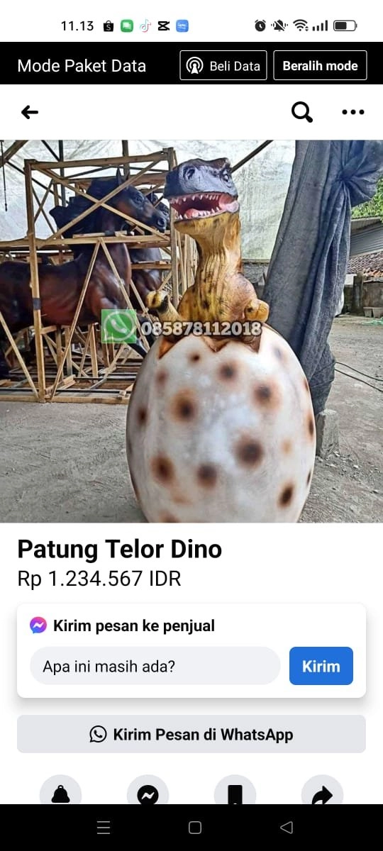 Patung Telur Dinosaurus