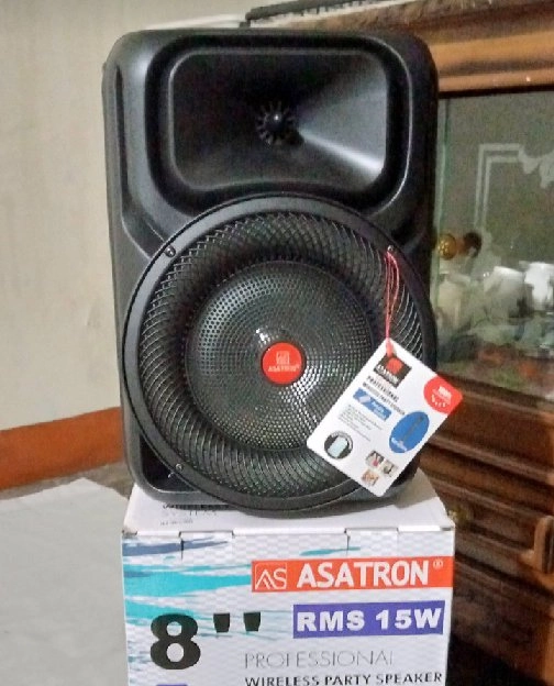 Speaker bluetooth karaoke asatron free 2 mic 