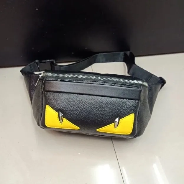 tas pinggang fendi eyes Monster yellow waistbag Belt Bag Kulit