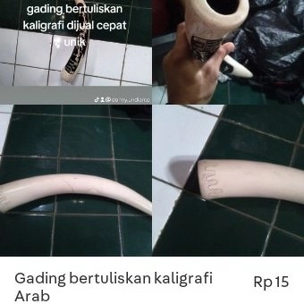 gading bertuliskan kaligrafi Arab