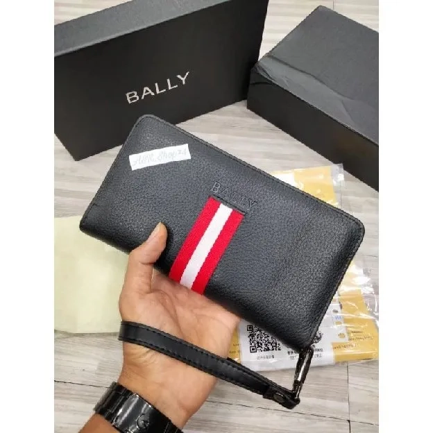 Dompet Bally Zip Leather Dompet Panjang Resleting Kulit