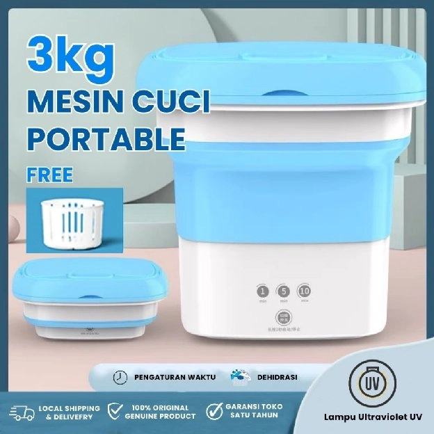 Mini Mesin Cuci Portabel Portable Washing Machine Lipat Mini Folding Mini Hemet Energi