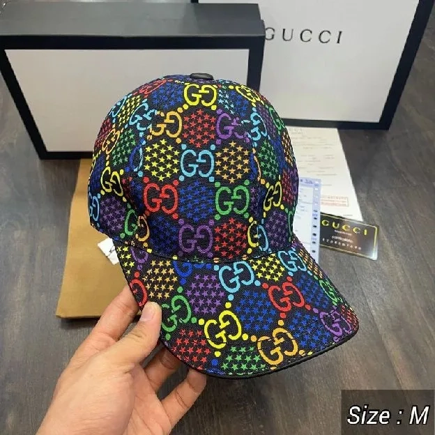 Topi multicolor pria gucci hat