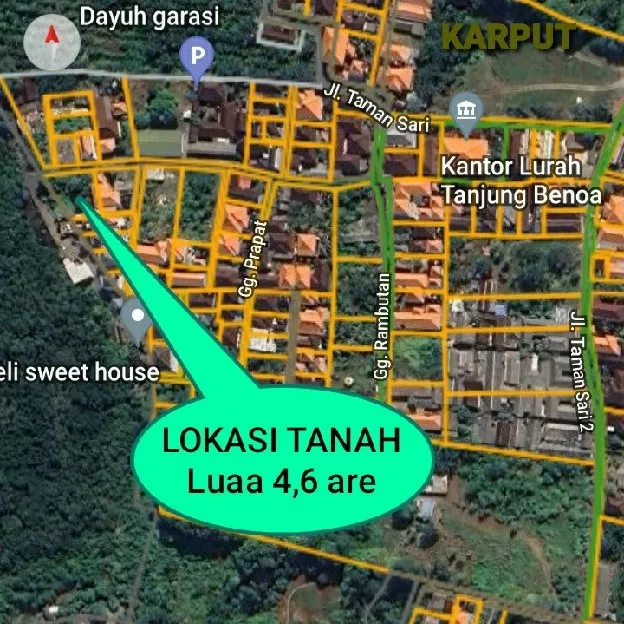 Dijual 4,6 are, Jl. Taman Sari Pantai Barat Tanjung Benoa Nusa Dua Kuta Selatan