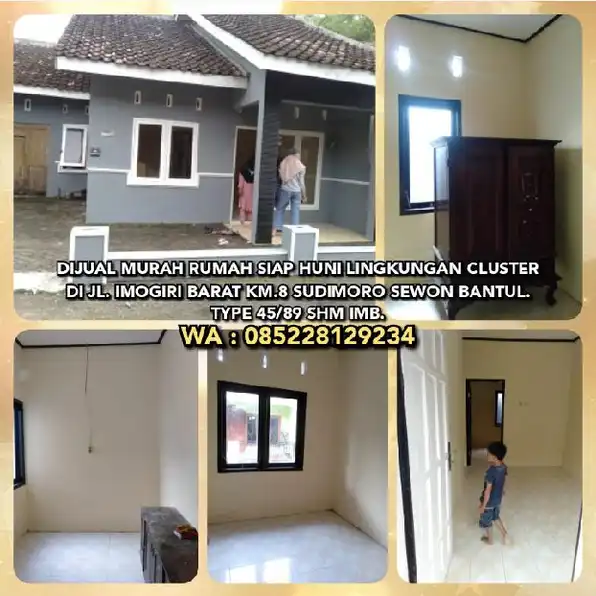 DIJUAL MURAH RUMAH SIAP HUNI TYPE 45/89 LINGKUNGAN CLUSTER SUDIMORO SEWON BANTUL YOGYAKARTA