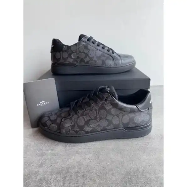 Sepatu COACH Sneakers Black Signature SCH 02