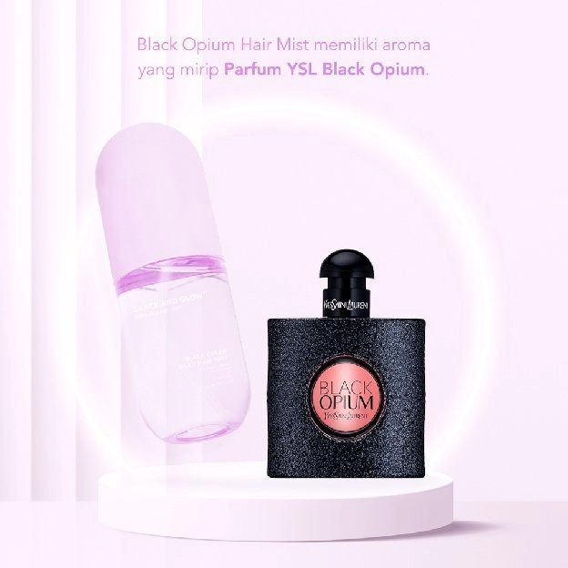 Grace and Glow Black Opium Perfume Hair Mist - Parfum Rambut Spray untuk Rambut Kering dan Bercabang