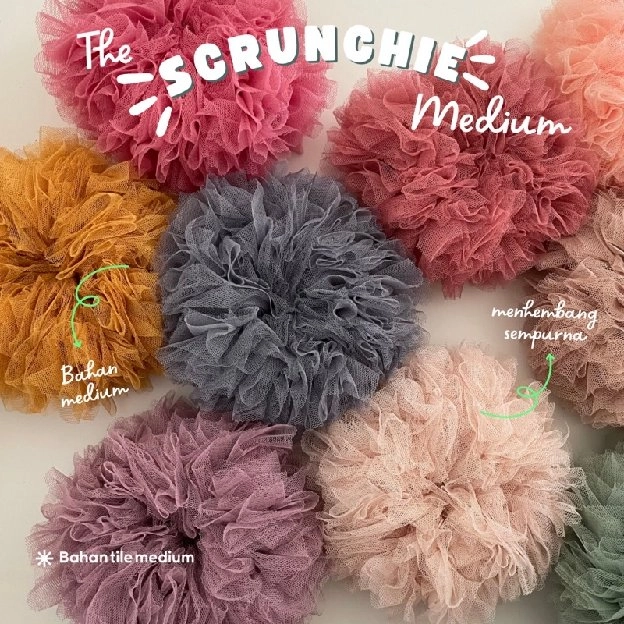 SCRUNCHIE TILE IKAT RAMBUT SCRUNCHIE HIJAB PENAMBAH VOLUME CEPOL HIJAB