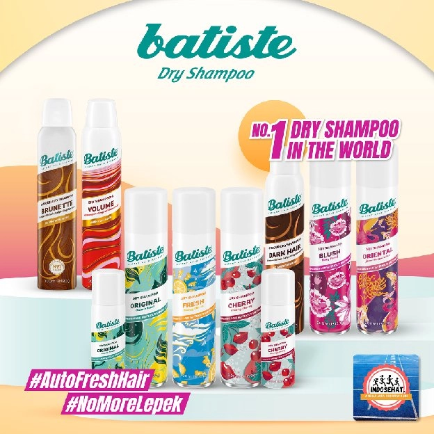 BATISTE Dry Shampoo - Shampo Kering Perawatan Penyegar Pembersih Rambut Lepek Berminyak Kotor