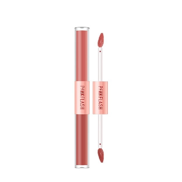 PINKFLASH 2 IN 1 Double Effect Lipstik Ombrelips Liquid Matte Velvet Lipstick Lightweight High Pigme