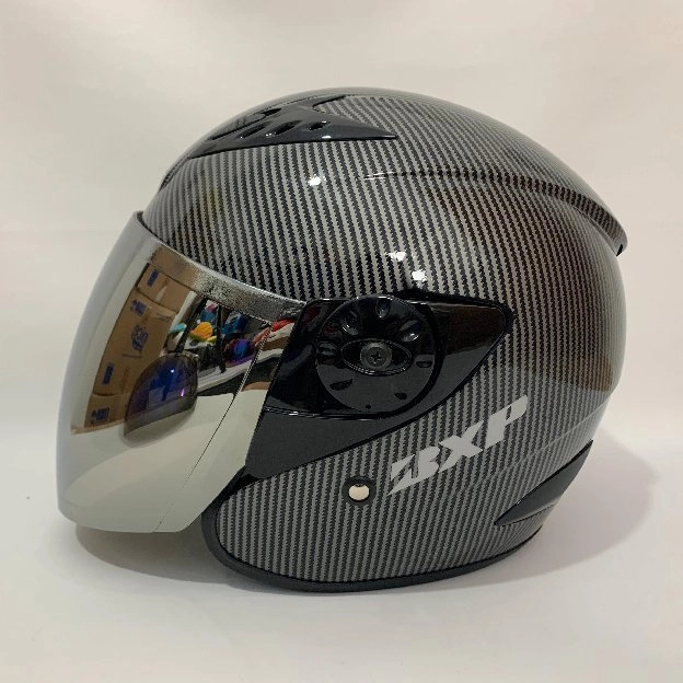 HELM VISION CARBON GLOSSY - SILVER