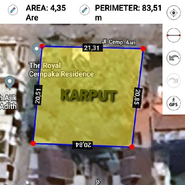 Dijual 4,35 are, Jl. Cemp. Asri Gn. Andakasa Satelindo Gatsu Barat Denpasar