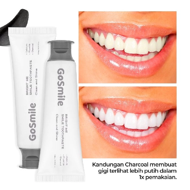 Go Smile Bright Me Smile Charcoal Toothpaste Pasta Gigi Charcoal - PREMIUM TOOTHPASTE | Untuk Memuti