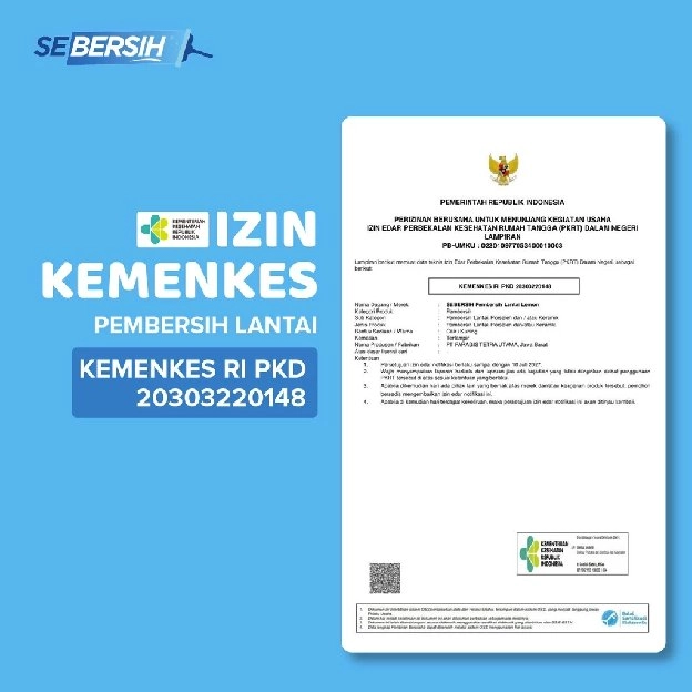 SEBERSIH Pembersih Lantai Floor Cleaner Anti Bakteri - 5 Liter Sereh/ Lemon (GOJEK/GRAB)