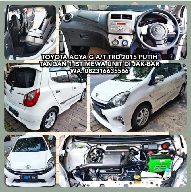 TOYOTA AGYA G A/T TRD 2015 PUTIH TANGAN 1 ISTIMEWA UNIT DI JAKARTA BARAT. WA: 082316635566