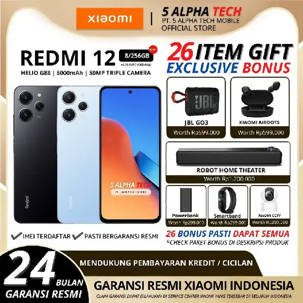 XIAOMI REDMI 12 8/256GB 8/128GB GARANSI RESMI XIAOMI INDONESIA