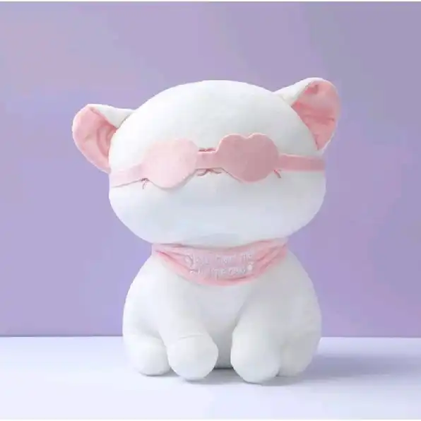 Boneka Lucu Kucing Boneka Lembut Mainan Mewah Kucing Dengan Penutup Mata Kado Anak Plush Toy SNI