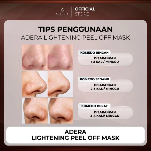 ADERA LIGHTENING PEEL OFF MASK / MASKER ADERA FLEK HITAM ORI / ADERA MASKER WAJAH ANTI FLEK