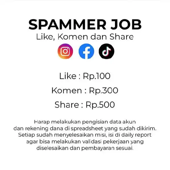 Job Spammer Sosial Media