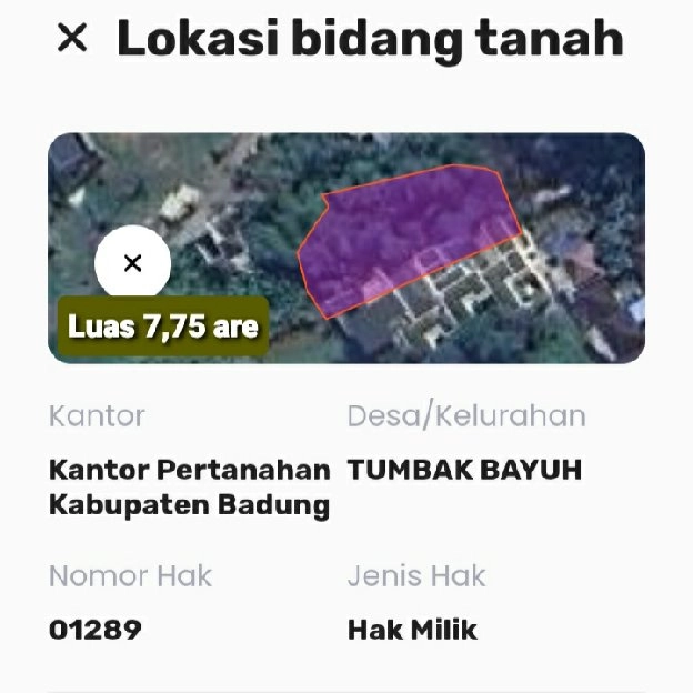 Dikontrakan 7,75 are, Jl. Tumbak Bayuh Pererenan Buduk Mengwi