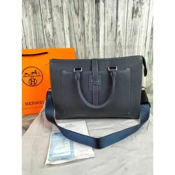 TAS KERJA BRIEFCASE KANTOR PRIA LEATHER HERMES 9001