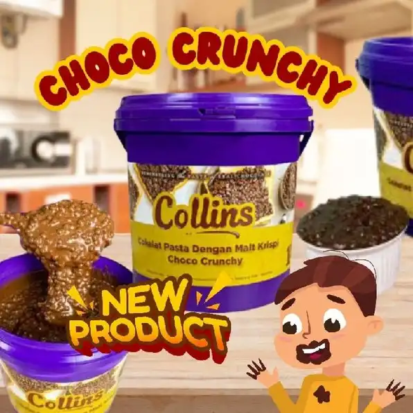 COLLINS DIP GLAZE CHOCO CRUNCHY CHOCOLATE PASTA SAUS SAOS SELAI OLESAN COKLAT COKELAT SOKLAT JAM DEN