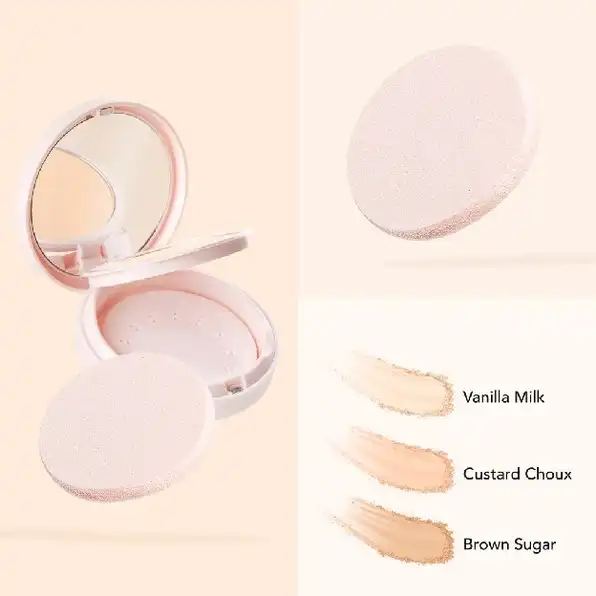 Sea Makeup Acne Cover & Smooth Two Way Cake Pressed Powder and Matte Bedak Padat Compact Powder