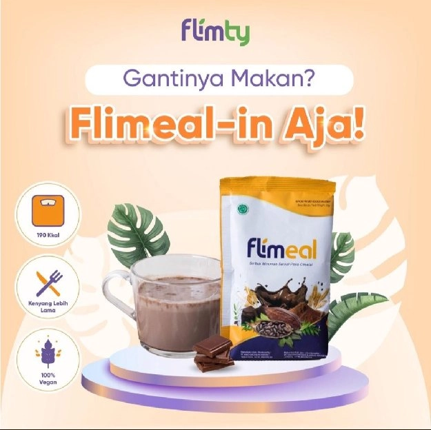 Flimeal Meal Replacement by Flimty Kemasan eceran 1 sachet 50 gram - Meal Replacement Rendah kalori 