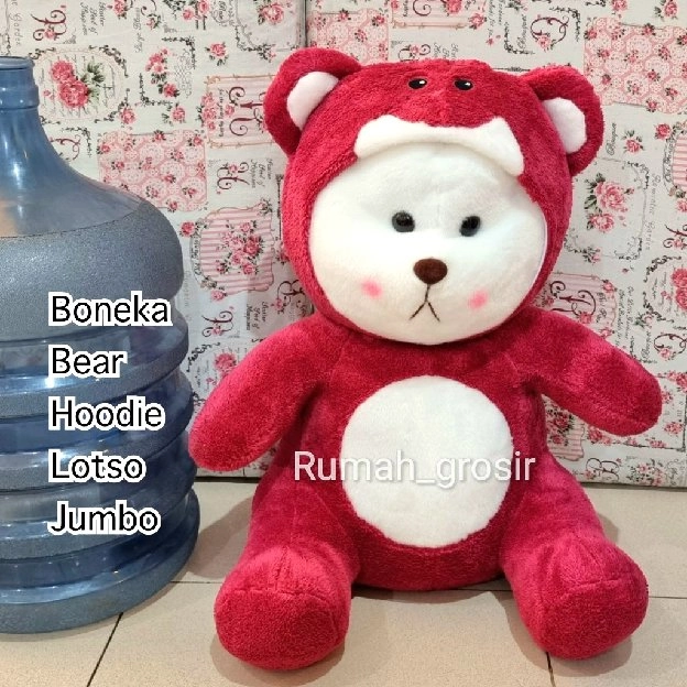 Boneka Bear Hoodie Lotso Ukuran Jumbo Strawberry Toy Beruang Mainan Mewah