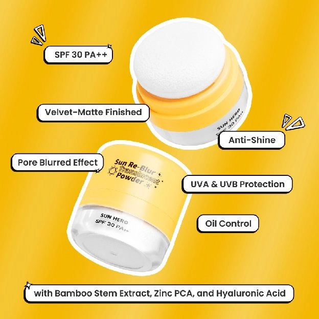 [PRE-ORDER] SunHero Sun Re-Blur Translucent Powder SPF 30 PA+++ Sunscreen Bedak Meredakan kemerahan 