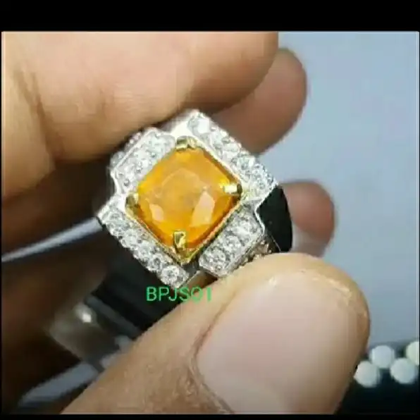 orange sapphire bersertifikat asli 