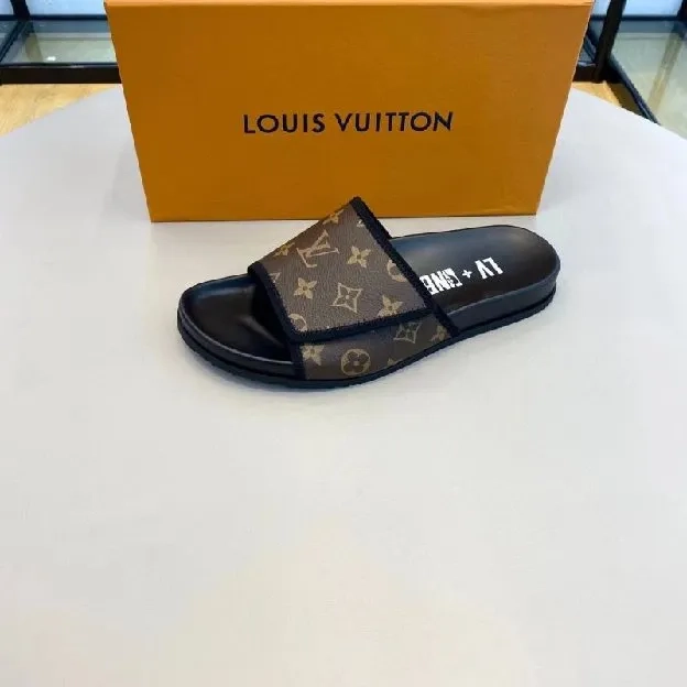 Sandal slippers selop pria louis vuitton lv x NBA