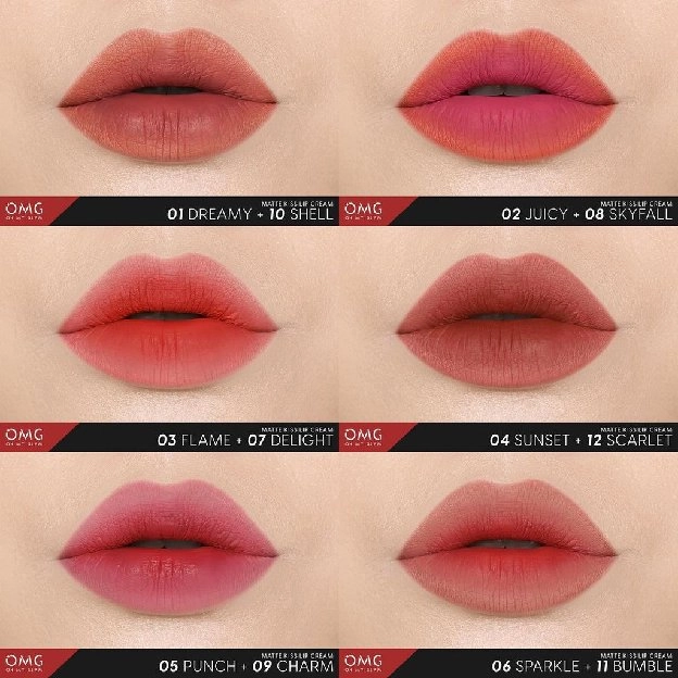 OMG OH MY GLAM MATTE KISS LIP CREAM 3.5G ( LIPSTICK LIPSTIK LIPCREAM ) BPOM HALAL OH MY GLOW