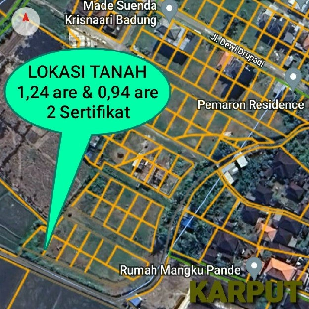 Dijual 2,18 are, Jl. Gandamayu Pemarin Raya Munggu Kapal Mengwi