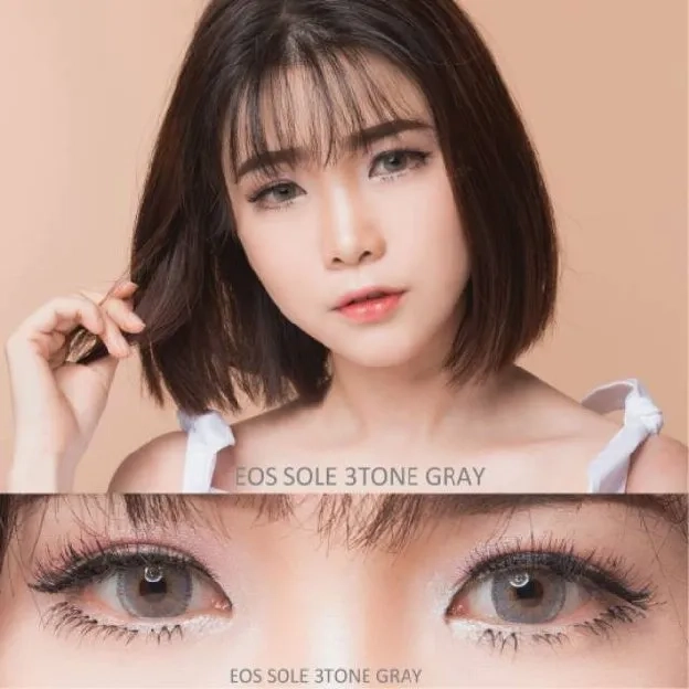 ORIGINAL EOS Sole 3T 3 Tones Soft Lens White Ivory Gray Grey Whitegray Hazel Brown Blue Green Violet