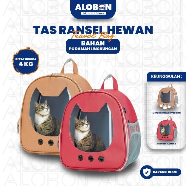 ALOBON Tas Kucing Anjing | Tas Transparan | Pet Cargo | Tas Anjing Kucing Murah | Tas Ransel