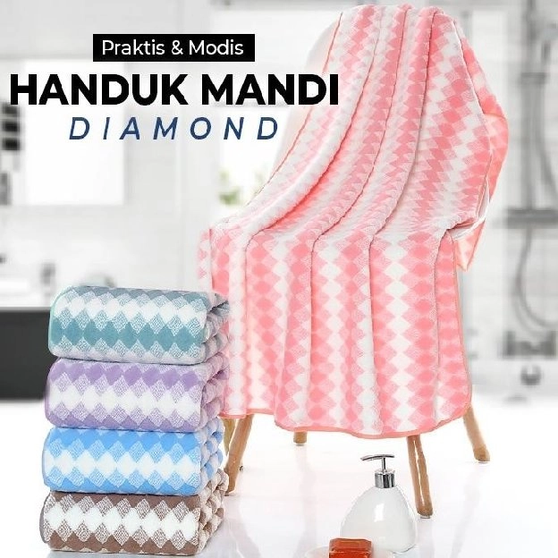 Handuk mandi Diamond / Handuk Untuk Dewasa Motif Diamond / HAnduk MAndi Dewasa / Handuk Microfiber