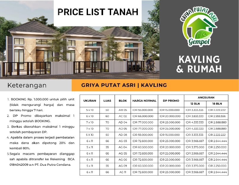 Tanah/Rumah Ngerong Gempol Pasuruan View Pegungungan Deket Sidoarjo&Surabaya Cash/Inhouse